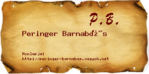 Peringer Barnabás névjegykártya